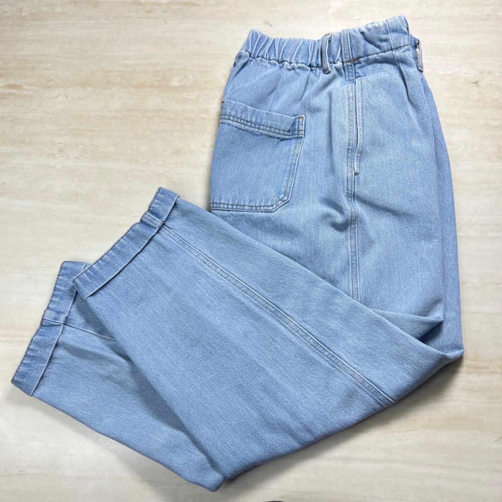 BDG Urban Outfitters Drew Baggy Pleated Jeans Light Wash Elastic Waist W28 L32 - Picture 3 of 12